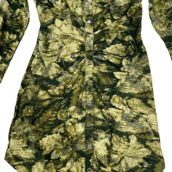 NWT Anthropologie Pilcro Ruched Corduroy Shirt Dress in Green Size 4 Small - Picture 8 of 14